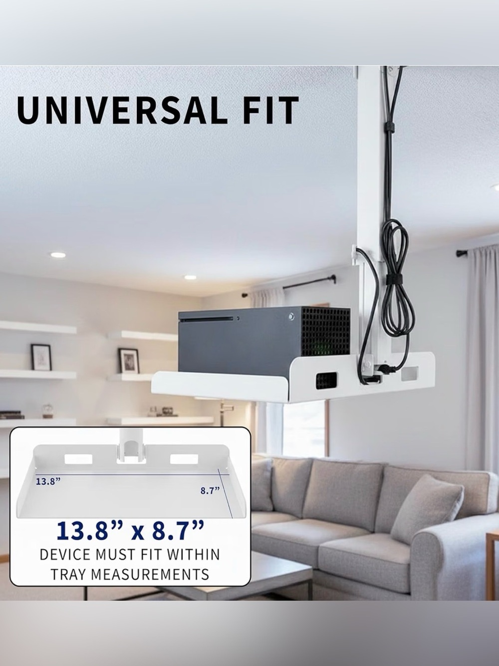 Extendable White Metal Projector Ceiling Stand - Picture 2 of 6